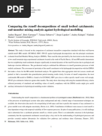 Bugaets Et Al 2021 - Comparing The Runoff Decompositions of Small Testbed Catchments - End-Member Mixing Analysis Against Hydrological Modelling