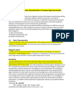 Static and Dynamic Characteristics of Measuring Instruments