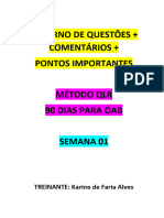 Caderno de Questões Semana 01 de Estudo Por Dia e Tema Visão Geral Do Método Finalizado