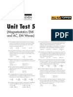 Unit Test 5: (Magnetostatics EMI and AC, EM Waves)