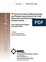 PV Inverter Products Manufacturing and Design Improvements For Cost Reduction and Performance Enhancements