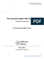 500 Essential English Words, A-Brother-Abroad-Vocab-List-Study-Aid, Key Vocabulary