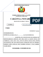 Carátula Notarial: Poder Judicial de La Nación