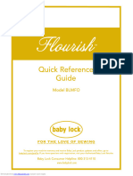 Baby Lock Flourish BLMFO Quick Reference Sewing Machine Instruction Manual