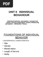 Individual Behaviour