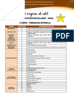 Lista de Útiles Escolares - 3 Años - Sfa 2024