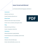 Differences Between Formal and Informal Language