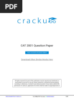 CAT 2001 Question Paper by Cracku