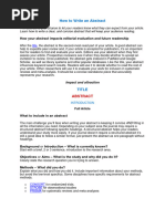 How To Write An Abstract