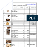 Price List Spices