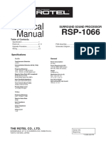 Rotel RSP-1066 Service Manuel