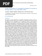 Gender Participation in Community Development Governance in The Niger Delta: A Case of The SPDC Gmou