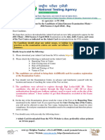 Advisory and Instructions For The Candidates of Joint Entrance Examination Main 2024 Session 2 April 2024