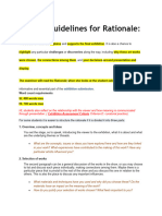 Writing Guidelines For Rationale