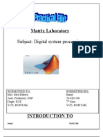 Matrix Laboratory: Subject: Digital System Processing