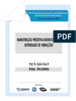 MANUTENÇÃO PREDITIVA MONITORANDO SEVERIDADE DE VIBRAÇÕES. Prof. Dr. Adyles Arato JR Unesp - Ilha Solteira