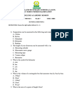 Physics First Term Questions Year 7 2023