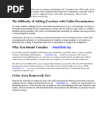 Homework 7-6 Adding Fractions With Unlike Denominators