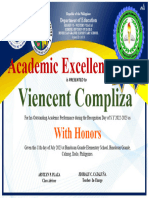 With Honors Certificatr