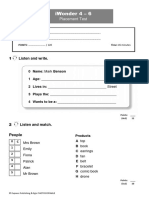 2 I Wonder 4-6 Placement Test