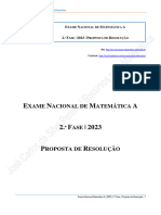 Proposta de Resolução Do Exame Nacional de Matemática A - 2. Fase de 2023