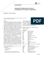 The Training and Detraining Effect of High Intensity Interval Training On Post Exercise Hypotension in Young Overweight/obese Women