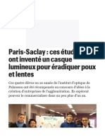 Paris-Saclay - Ces Étudiants Ont Inventé Un Casque Lumineux Pour Éradiquer Poux