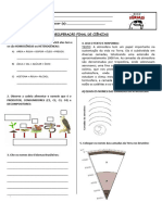 Recuperação Final de Ciencias 6º Ano