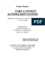 Military Canteen Automation System: Project-Report