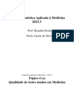 EST059 Estatística Aplicada À Medicina - Prof. Ronaldo Rocha Bastos e Profa. Gisele de Oliveira Maia