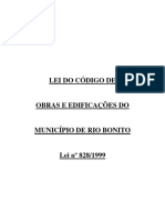 Lei #828-99 - Código de Obras e Edificações de Rio Bonito e Seu Regulamento