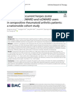 2022.7 Incident and Recurrent Herpes Zoster For First Line bDMARD and tsDMARD Users in Seropositive Rheumatoid Arthritis Patients