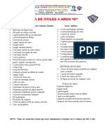 Lista de Utiles 4 Años