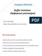 Lecture 3 Buffer Solutions (Буферные Растворы)