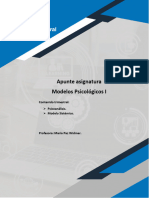 Apunte Asignatura Modelos Psicológicos I: Contenido Trimestral