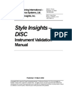 Style Insights - Disc: Instrument Validation Manual