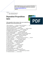 Dependent Prepositions