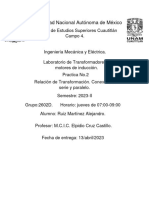 Practica 2 Motores. Relación de Transformación. Conexiones Serie y Paralelo.