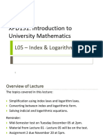 XPD151 - L05 - Index and Log Laws