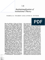 Pamela S. Tolbert & L. Zucker - The Institutionalization of Institutional Theory (1996)