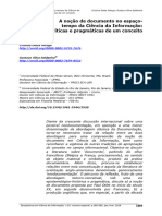 A Noção de Documento No Espaço-Tempo Da Ciência Da Informação Críticas e Pragmáticas de Um Conceito