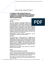 O Mundo Pré-Operatório de Laurinha - Considerações Gerais Sobre o Estágio de Pensamento Pré-Operatório