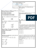 Atividade Potenciação e Notação Científica