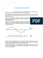 Pulse Code Modulation: Modulation Is The Process of Varying One or More Parameters of A Carrier Signal in