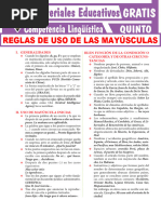 Reglas de Uso de Las Mayúsculas para Quinto Grado de Secundaria