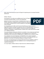 Lettre de Motivation de Chargé de Coopération Pour La Convention Territoriale Globale