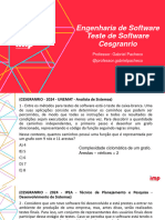 05 - Teste de Software - Questões - Cesgranrio