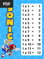 Tablas de Multiplicar Sonic