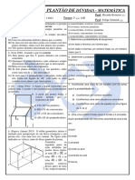 Lista de Plantão - Retas e Planos - 2 Ano - Simulado