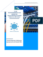 Plan Mantenimiento Redes Telecomunicaciones para El Años 2003